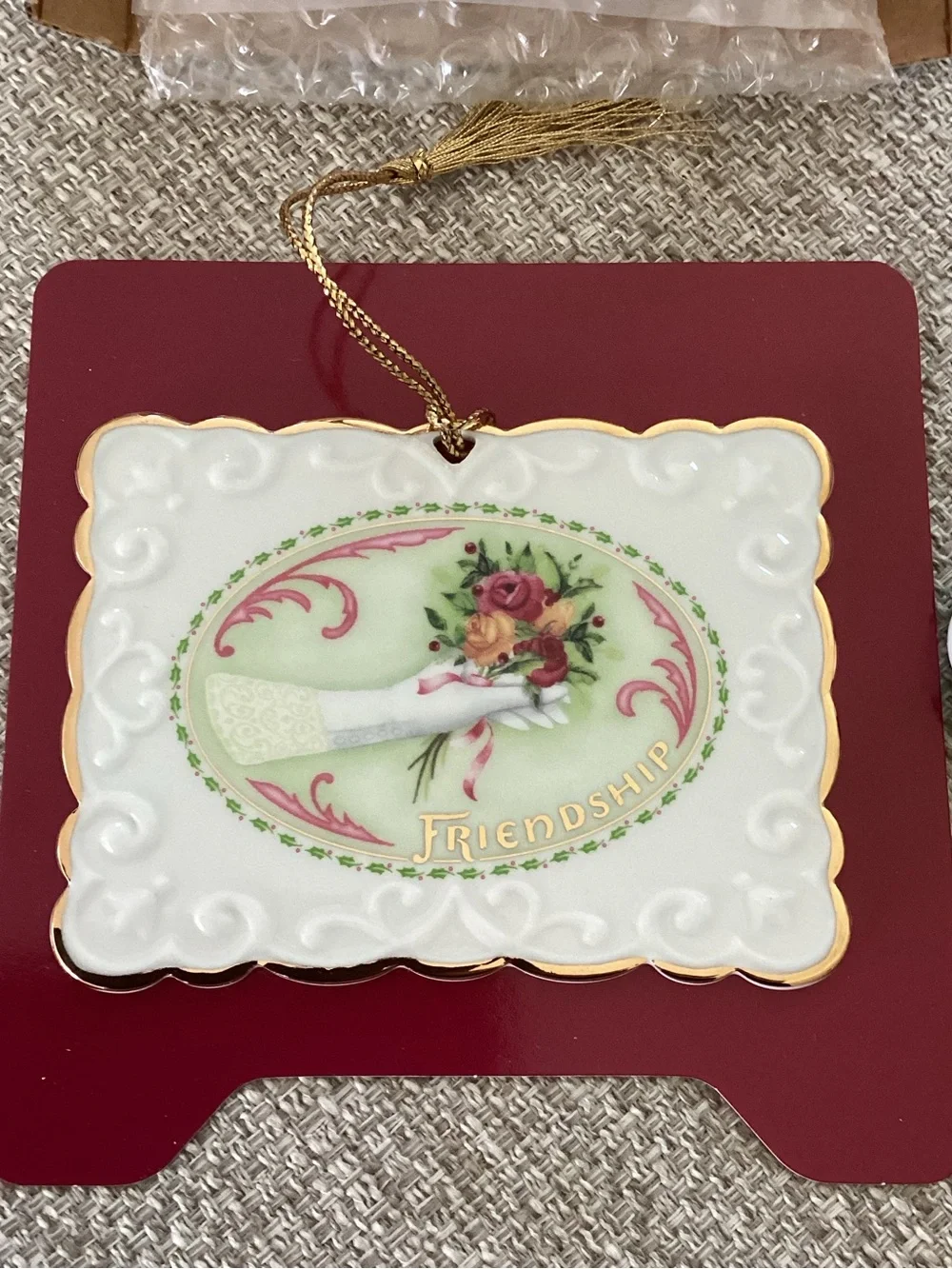 Vintage Royal Albert Seasons of Color Victorian Postcard Ornament Friendship